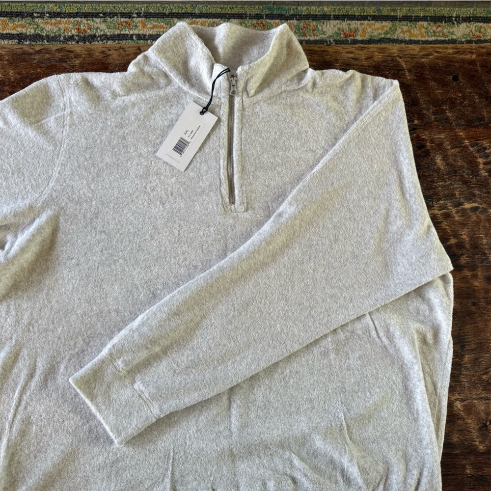 Reigning Champ Light Gray Terry Towel Zip Pullover